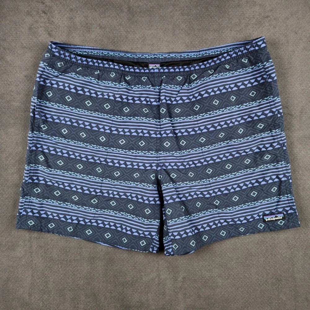Patagonia Baggies Longs Shorts Mens XL Blue Geometric Tribal 6in Lined 58033